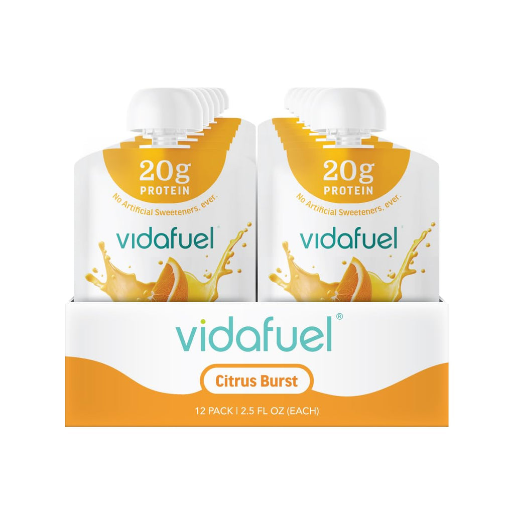 VIDAFUEL Wellness Protein Shot, Citrus Burst, 20g Protein, 12 Pk