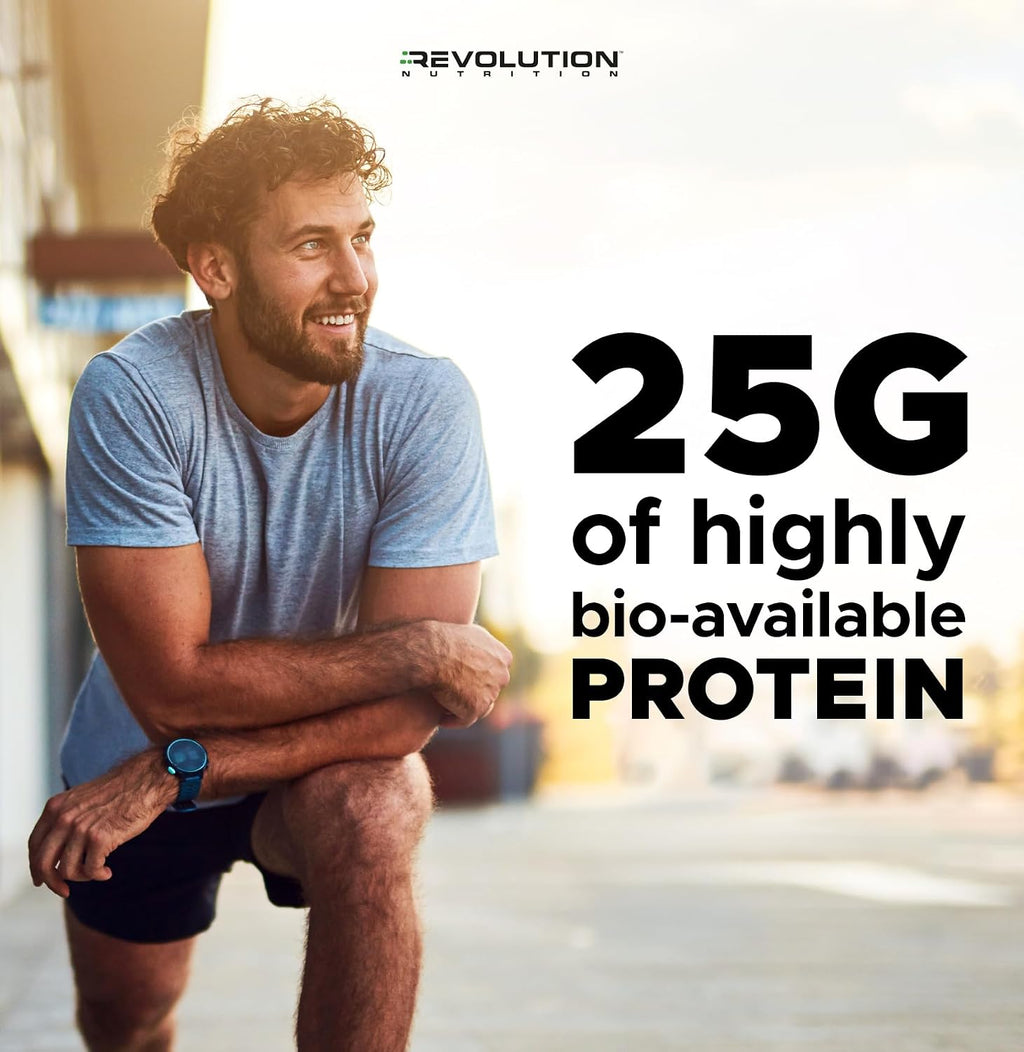 Revolution Nutrition, High Whey, Protein Powder 2LB, Whey Isolate, Gluten Free, Lean Muscle Mass for Men & Women, 25g of Protein Per Scoop, 908 g, 24 Servings (Caramel Iced Cappuccino, 2 Pound)