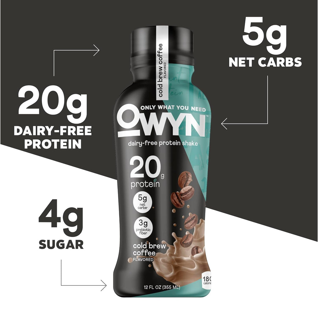 OWYN Only What You Need Cold Brew Coffee Flavored 20g Protein Shake, 12 Ct