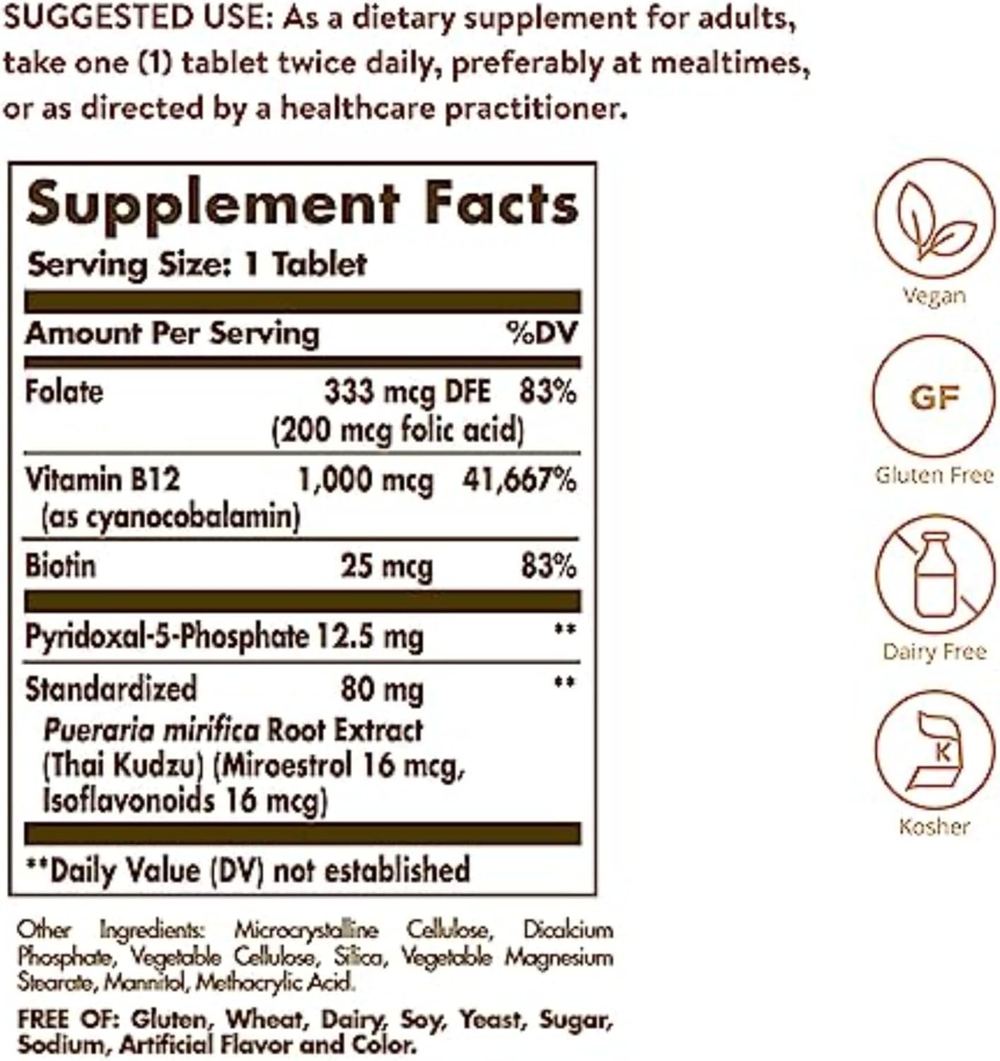 Solgar Women's Balancing Formula, 60 Tablets - Pueraria Mirifica - Phytoestrogen Balancing Formula, Energy Metabolism, Nervous System Health - Vegan, Gluten-Free, Dairy Free, Kosher - 60 Servings