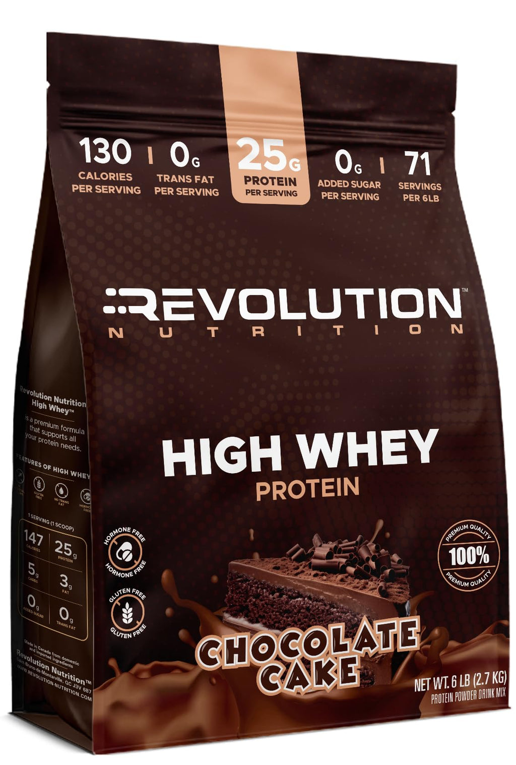 Revolution Nutrition, High Whey, Protein Powder 2LB, Whey Isolate, Gluten Free, Lean Muscle Mass for Men & Women, 25g of Protein Per Scoop, 908 g, 24 Servings (Caramel Iced Cappuccino, 2 Pound)