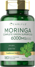Carlyle Moringa Oleifera Supplement | 180 Capsules | Complete Green Superfood for Women and Men | from Moringa Leaf Powder | Non-GMO and Gluten Free