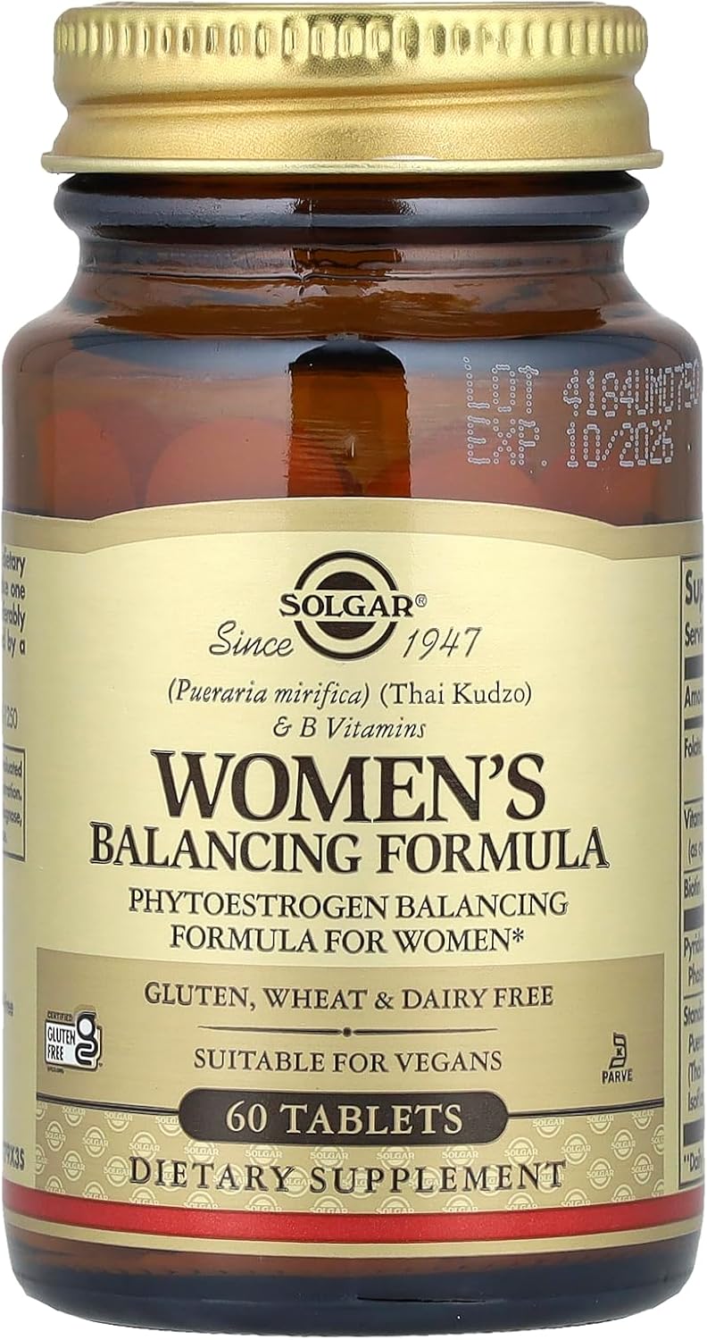 Solgar Women's Balancing Formula, 60 Tablets - Pueraria Mirifica - Phytoestrogen Balancing Formula, Energy Metabolism, Nervous System Health - Vegan, Gluten-Free, Dairy Free, Kosher - 60 Servings