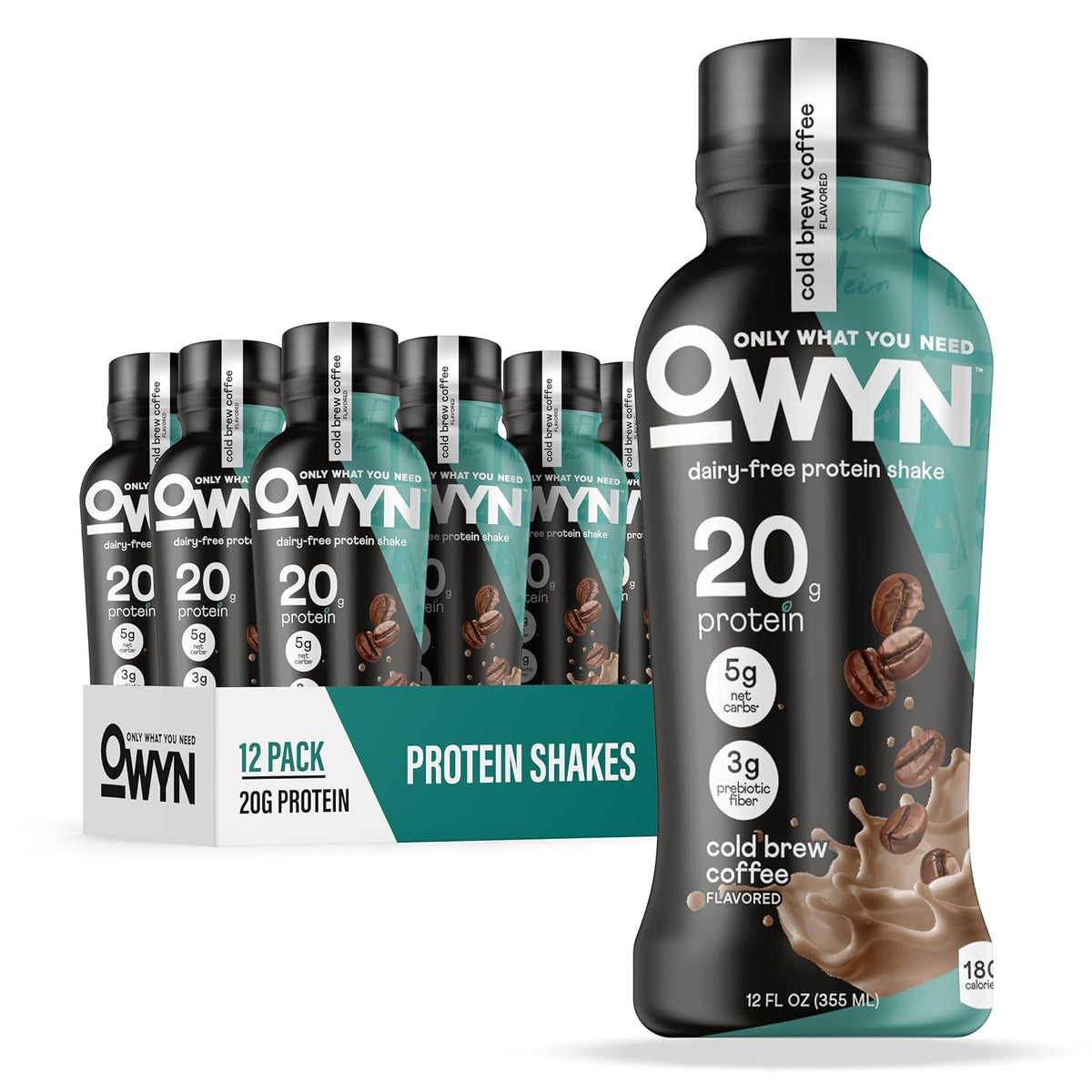 OWYN Only What You Need Cold Brew Coffee Flavored 20g Protein Shake, 12 Ct