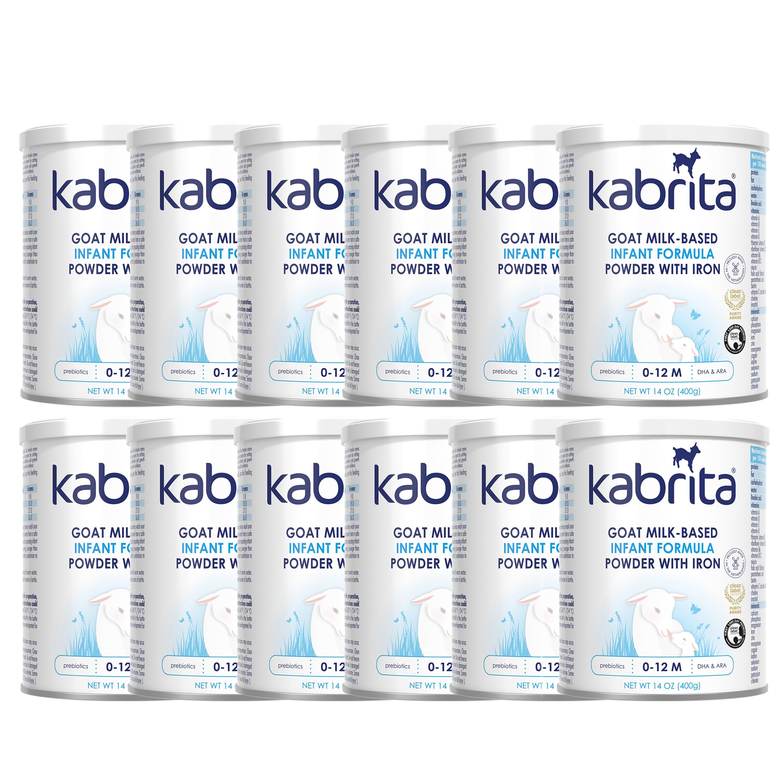 Kabrita Goat Milk-Based Infant Formula Powder, Designed for Gentle Digestion, Gentle Alternative to Cow’s Milk, with Iron, DHA, ARA & Prebiotics, for Infants 0–12 Months, Non-GMO, 28 oz