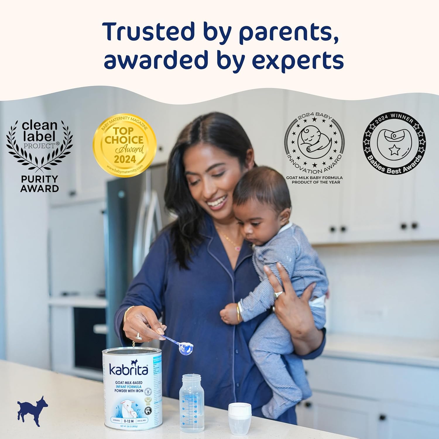 Kabrita Goat Milk-Based Infant Formula Powder, Designed for Gentle Digestion, Gentle Alternative to Cow’s Milk, with Iron, DHA, ARA & Prebiotics, for Infants 0–12 Months, Non-GMO, 28 oz