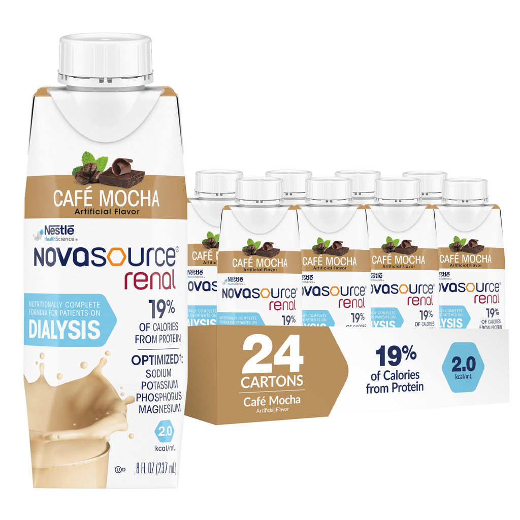 NOVASOURCE Renal Vanilla Dialysis Protein Shakes, 8 Fl Oz, 24pk