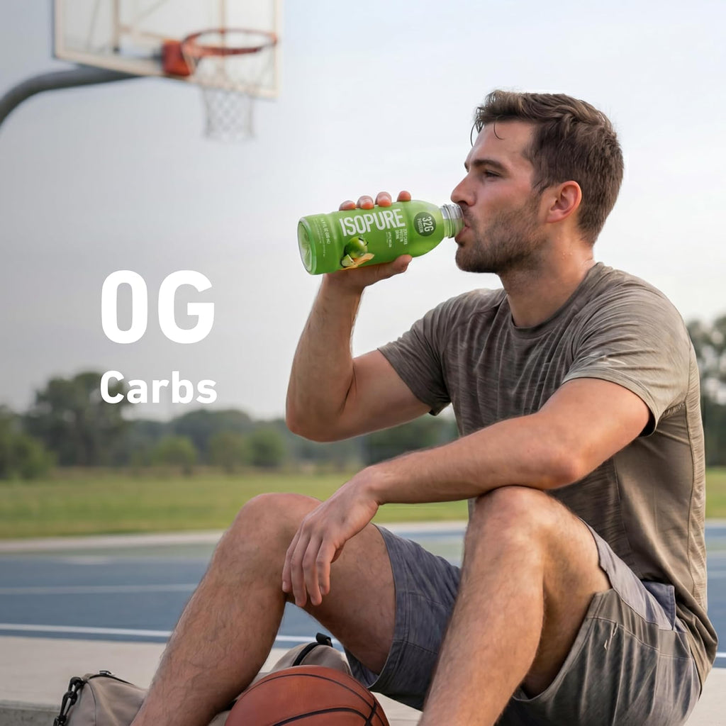 Isopure Zero Carb Clear Protein Drink, Apple Melon 12 Count