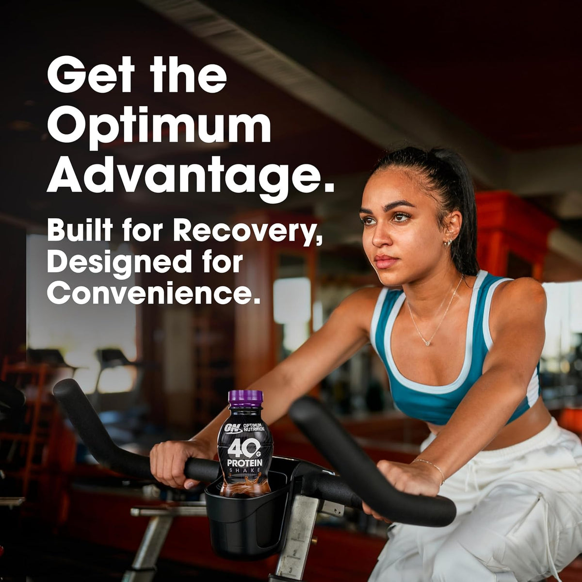 Optimum Nutrition 40g Protein Shake, Chocolate, 14 Fl Oz, 12 Ct